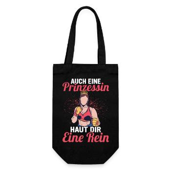 Even a princess punches you in the face. Boxer Box - Gift Bag for Bottles - black - Front