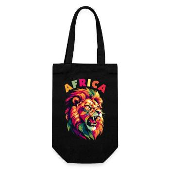 Afrikanischer Löwe - Geschenkbeutel für Flaschen - Schwarz - Vorne