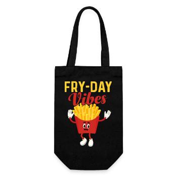 Fries & Fun: It's All About Fry Day Vibes - Gift Bag for Bottles - black - Front