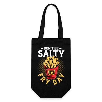 Plaisir de la journée de frites : laissez le sel pour les frites - Sac à bouteille - noir - Devant