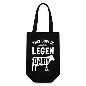 Kuh Landwirt Muh Tierliebe - Geschenkbeutel für Flaschen - Schwarz - Vorne