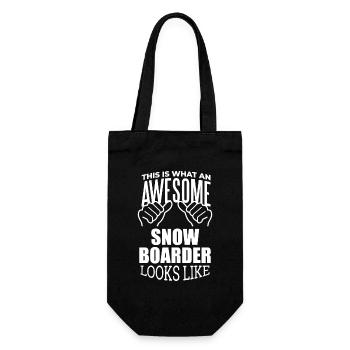 Snowboard - Geschenkbeutel für Flaschen - Schwarz - Vorne