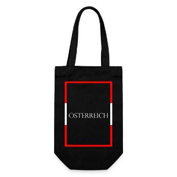 Österreich Austria, Statement Schriftzug mit Fahne - Geschenkbeutel für Flaschen - Schwarz - Vorne