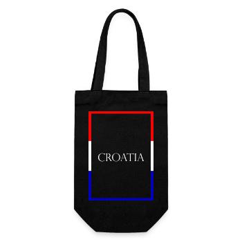 Croatia Croatia, Statement lettering with flag - Gift Bag for Bottles - black - Front