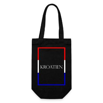 Croatia Statement Lettering with Flag - Gift Bag for Bottles - black - Front