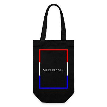 Netherlands - Statement lettering with flag - Gift Bag for Bottles - black - Front