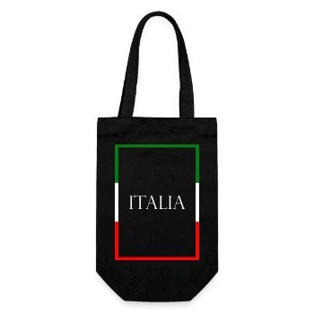 Italy, Italia, Statement lettering with flag - Gift Bag for Bottles - black - Front