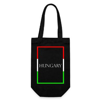 Hungary, Hungary Statement Lettering with Flag - Gift Bag for Bottles - black - Front