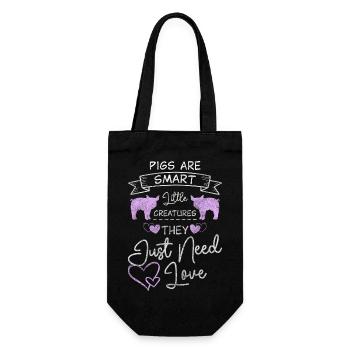 Teacup Minipig Piglet Pig - Gift Bag for Bottles - black - Front