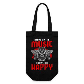 Heavy Metal Rock Gitarre Metalcore - Geschenkbeutel für Flaschen - Schwarz - Vorne