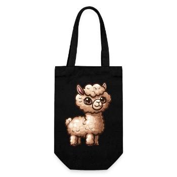 Alpaka Lama für Alpakaliebhaber - Geschenkbeutel für Flaschen - Schwarz - Vorne