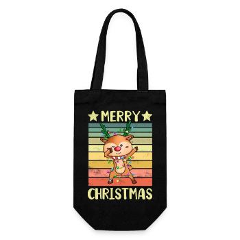 Merry Christmas Reindeer - Gift Bag for Bottles - black - Front