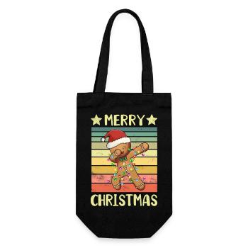 Merry Christmas Gingerbread Man - Gift Bag for Bottles - black - Front