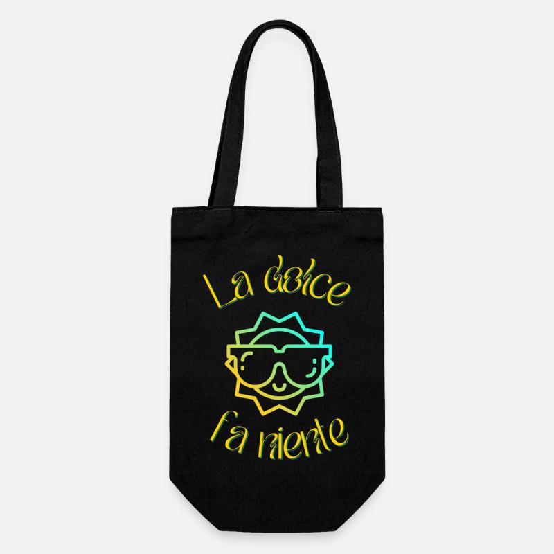 La dolce fa niente - Geschenkbeutel für Flaschen - Schwarz