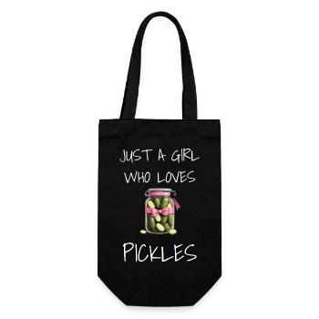 Just A Girl Who Loves Pickles - Pickle Lover - Geschenkbeutel für Flaschen - Schwarz - Vorne