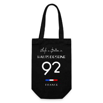 La vie est meilleure à HAUTS-DE-SEINE Numéro 92 - Sac à bouteille - noir - Devant
