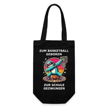 Liebe zum Basketball aber leider schulpflichtig - Geschenkbeutel für Flaschen - Schwarz - Vorne
