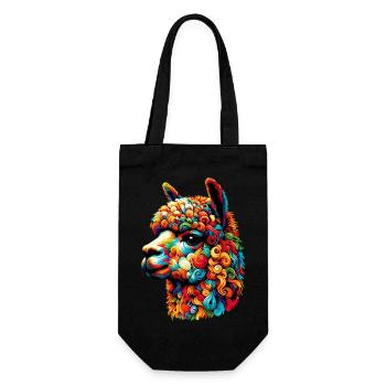 Alpaca - Gift Bag for Bottles - black - Front