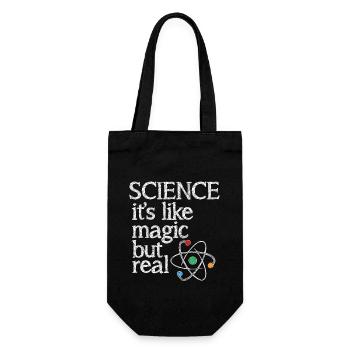 SCIENCE: It's Like Magic, But Real - Gift Bag for Bottles - black - Front