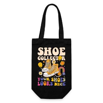 Schuh Schuhliebhaber Sneaker Süchtig - Geschenkbeutel für Flaschen - Schwarz - Vorne