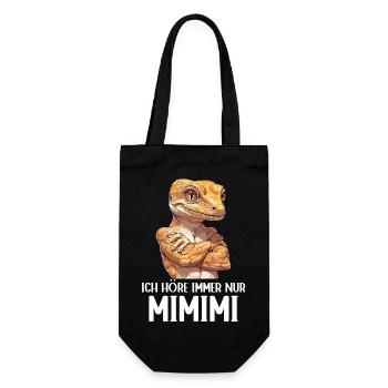 Gecko Reptiles I Always Hear Mimimi - Gift Bag for Bottles - black - Front