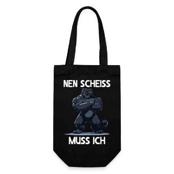Schwarzer Panter Nen Scheiss muss ich Jaguar - Geschenkbeutel für Flaschen - Schwarz - Vorne