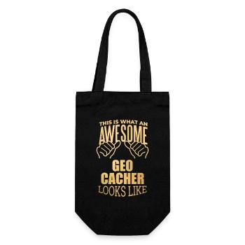 Geocache - Geschenkbeutel für Flaschen - Schwarz - Vorne