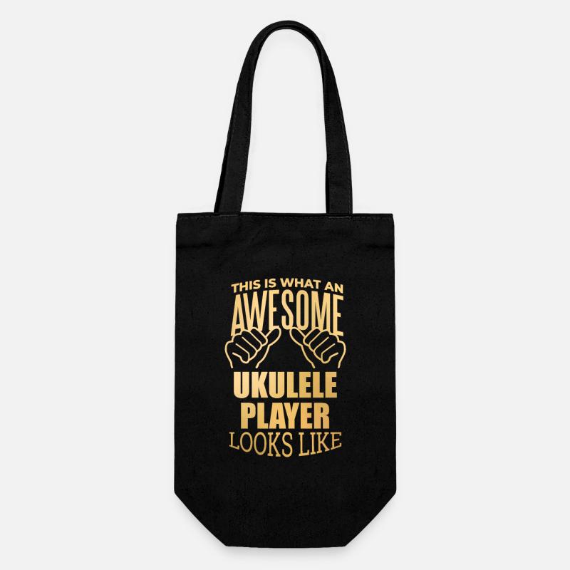 Ukulele - Geschenkbeutel für Flaschen - Schwarz