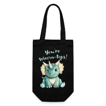 Triceratops Dinosaurier "Ihr seid Tricera-Tops!" - Geschenkbeutel für Flaschen - Schwarz - Vorne