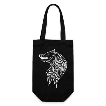Wolf Tribal - Gift Bag for Bottles - black - Front