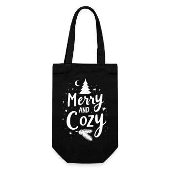 Merry and Cozy - Gift Bag for Bottles - black - Front