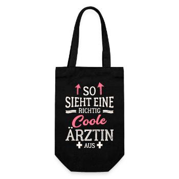 So sieht eine richtig coole Ärztin aus Medizinerin - Geschenkbeutel für Flaschen - Schwarz - Vorne