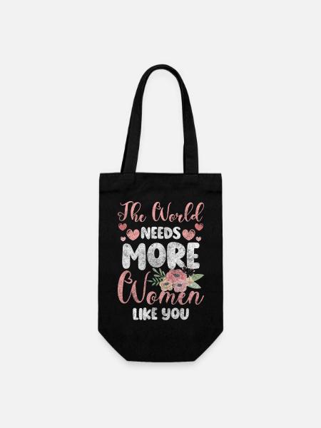 Frauen Stärke Feminismus - Geschenkbeutel für Flaschen - Schwarz