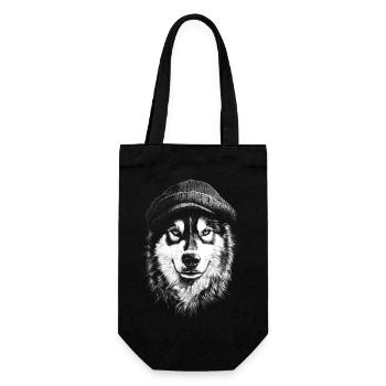 Alaskan Malamute Bobble Hat Dog Sled Dog - Gift Bag for Bottles - black - Front