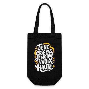Je ne crie pas je motive à voix haute - Sac à bouteille - noir - Devant