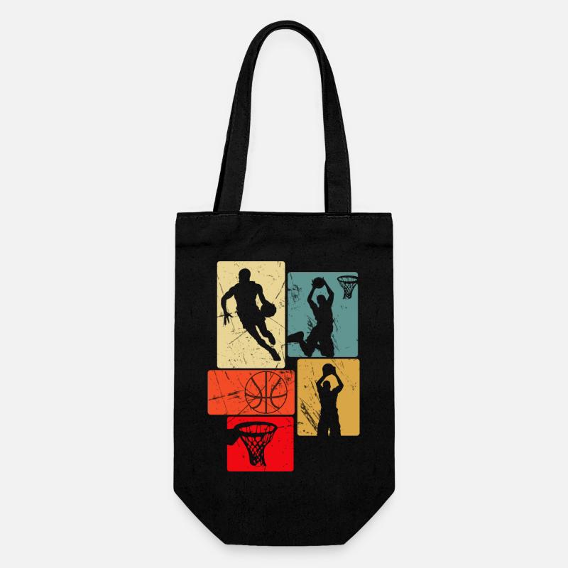 Basketball im Retro-Stil - Geschenkbeutel für Flaschen - Schwarz