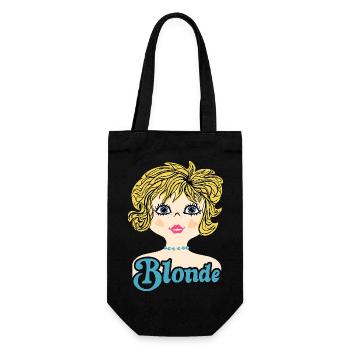 Retro Illustration Blonde - Geschenkbeutel für Flaschen - Schwarz - Vorne