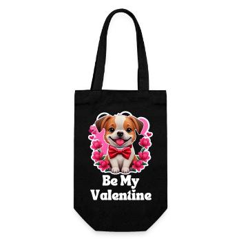 Be My Valentine - Gift Bag for Bottles - black - Front