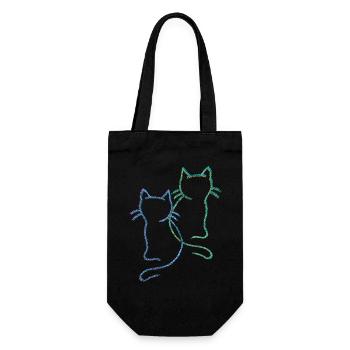 années 80 90 chats chat enfant enfants bébé - Sac à bouteille - noir - Devant