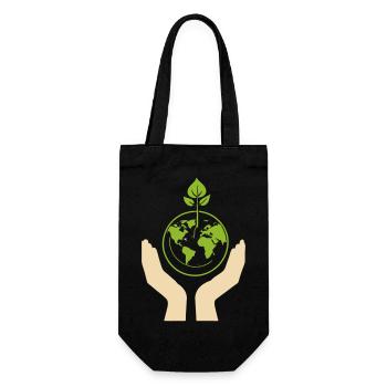Eco Warrior – Rette unseren Planeten - Geschenkbeutel für Flaschen - Schwarz - Vorne