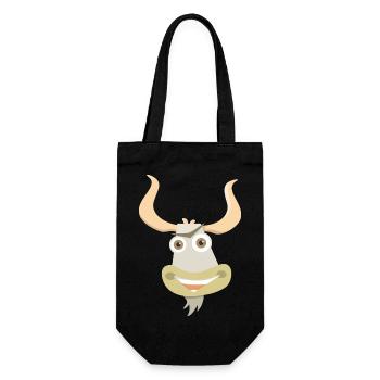 Illustration joyeuse d’une tête de yak - Sac à bouteille - noir - Devant