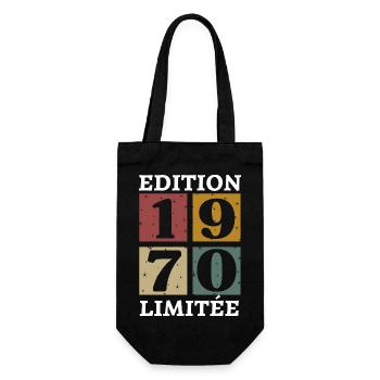 Limited edition 1970 born in 1970 - Gift Bag for Bottles - black - Front