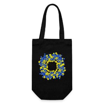 Floral Wreath Summer Floral Flower - Gift Bag for Bottles - black - Front