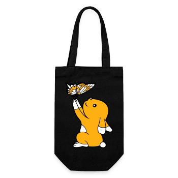 Bunny Butterfly Friends Holding Pretty Beautiful Cute - Gift Bag for Bottles - black - Front