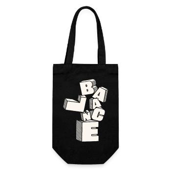 Balance in 3D Block Letters - Gift Bag for Bottles - black - Front