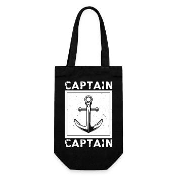Captain Schiffanker Anker Nordsee Spruch Geschenk - Geschenkbeutel für Flaschen - Schwarz - Vorne