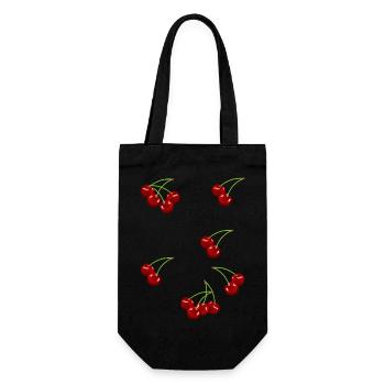 80s 90s Cherry Fruit Fruit Fruit - Gift Bag for Bottles - black - Front