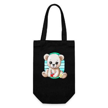 80s 90s Teddy Retro Teddy Bear Bear Bears Kids - Gift Bag for Bottles - black - Front