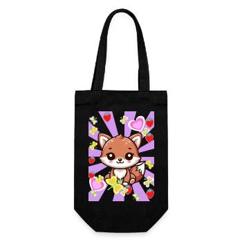 Retro Fox Foxes Kids Child Baby Vintage - Gift Bag for Bottles - black - Front