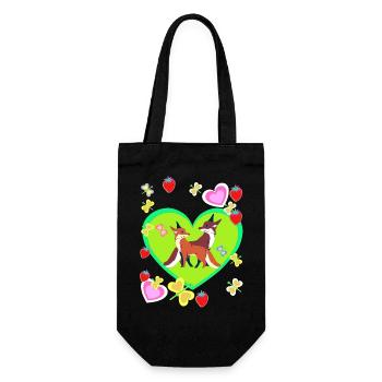 Fuchs Füchse Waldtiere Retro Kind Kinder - Geschenkbeutel für Flaschen - Schwarz - Vorne